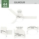 preview thumbnail 5 of 15, Hunter 44" Gilmour Outdoor Ceiling Fan with LED Light, Handheld Remote, Damp-Rated - Transitional, Contemporary
