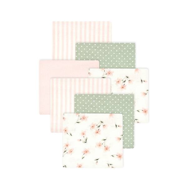 slide 1 of 1, Little Treasure Hudson Baby Girls Cotton Poly Flannel Receiving Blankets Multipack, Pink Dainty Florals, 30x30 inches 30x30 inches - Pink Dainty Florals