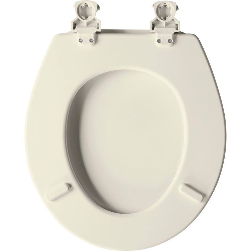 Bemis Round Closed-Front Enameled Wood Toilet Seat with Flat Cover
