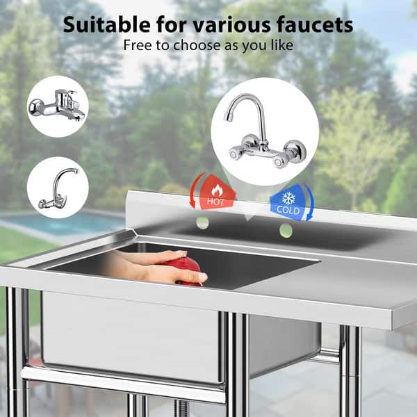 dimension image slide 1 of 2, Kitchen Sink with 4 Knife Holders