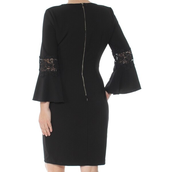 tommy hilfiger black dress with lace sleeves