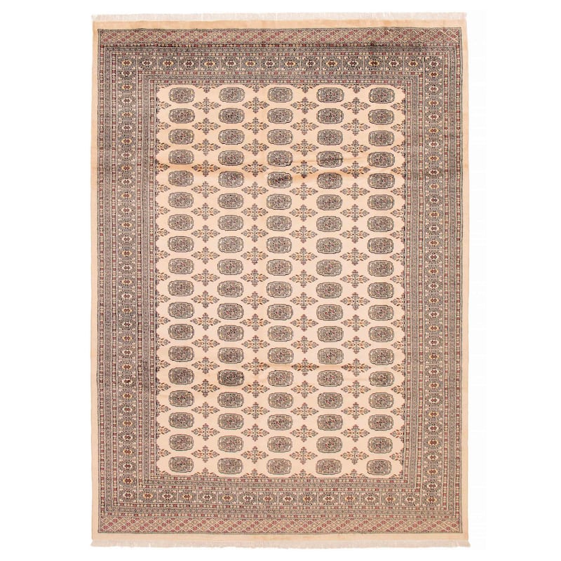 ECARPETGALLERY Hand-knotted Finest Peshawar Bokhara Ivory Wool Rug - 8'1 x 11'3 - Ivory - 8'1 x 11'3
