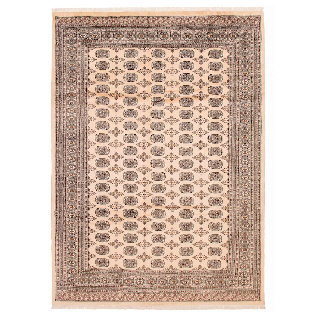 ECARPETGALLERY Hand-knotted Finest Peshawar Bokhara Ivory Wool Rug - 8'1 x 11'3