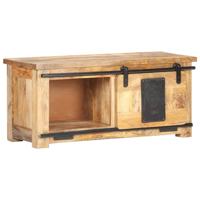 vidaXL TV Stand 35.4"x13.8"x15.7" Solid Wood Mango