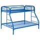 preview thumbnail 38 of 80, Morgan Contemporary Metal Frame Bunk Bed Twin Over Full - Blue