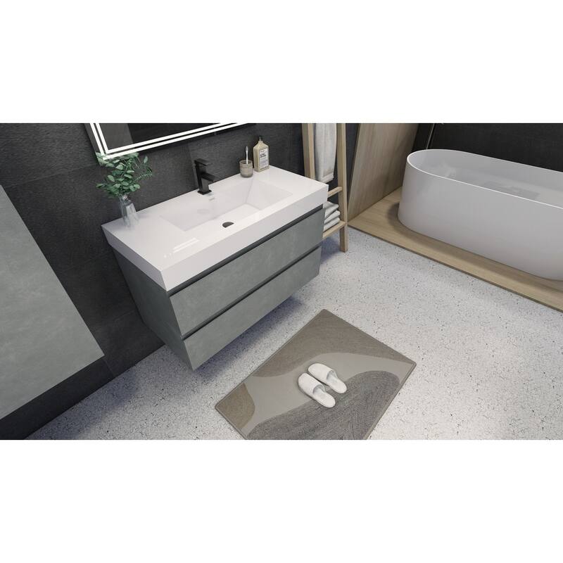 Baillie 42'' Wall-Mounted Vanity with Reinforced Acrylic Sink