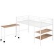 preview thumbnail 4 of 13, White Twin Size Metal Loft Bed with Desk and Shelves for Kids, Teens, Girls, Boys
