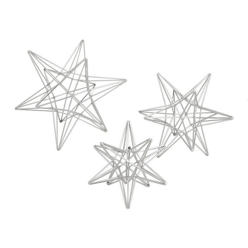 CosmoLiving by Cosmopolitan Silver Iron Contemporary Sculpture 11 x 9 x 7 - 12", 9", 7"H S/3