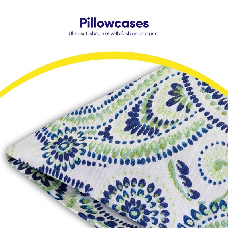 Sweet Home Collection 4 Piece Modern Paisley Printed Sheet Set, Double Brushed Microfiber