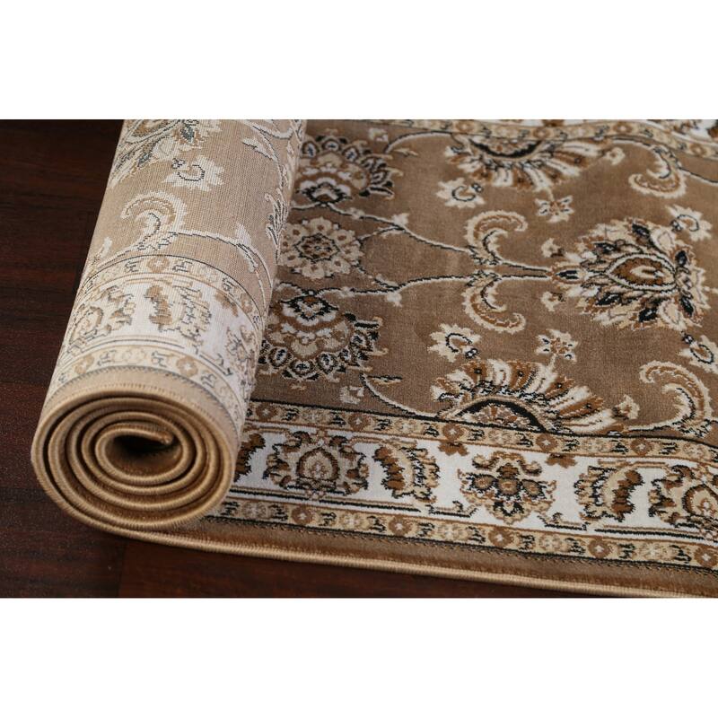 Brown Floral Traditional Tabriz Turkish Area Rug Oriental Carpet