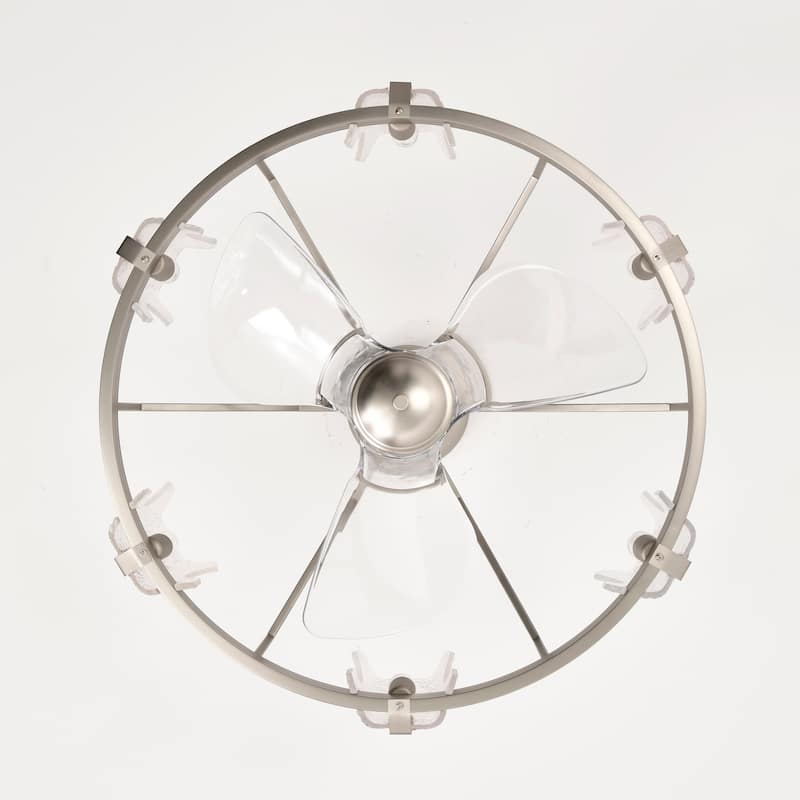 Luciala 28 Inch Satin Nickel Finish Modern Ceiling Fandelier with Remote - N/A