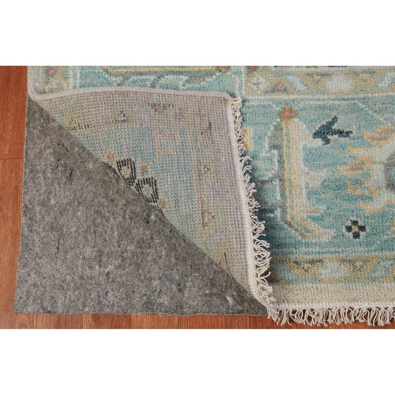 Floral Oushak Indian Area Rug Hand-Knotted Oriental Wool Carpet - 8'0" x 10'0"