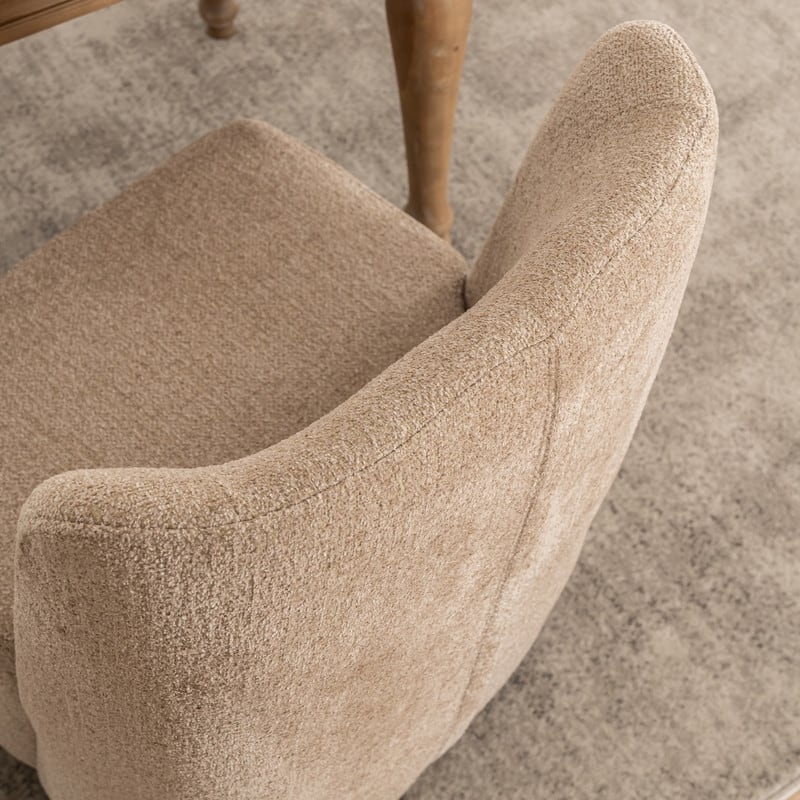 Modern Upholstered Accent Chair with Back for Dining Room, Living Room, Bedroom