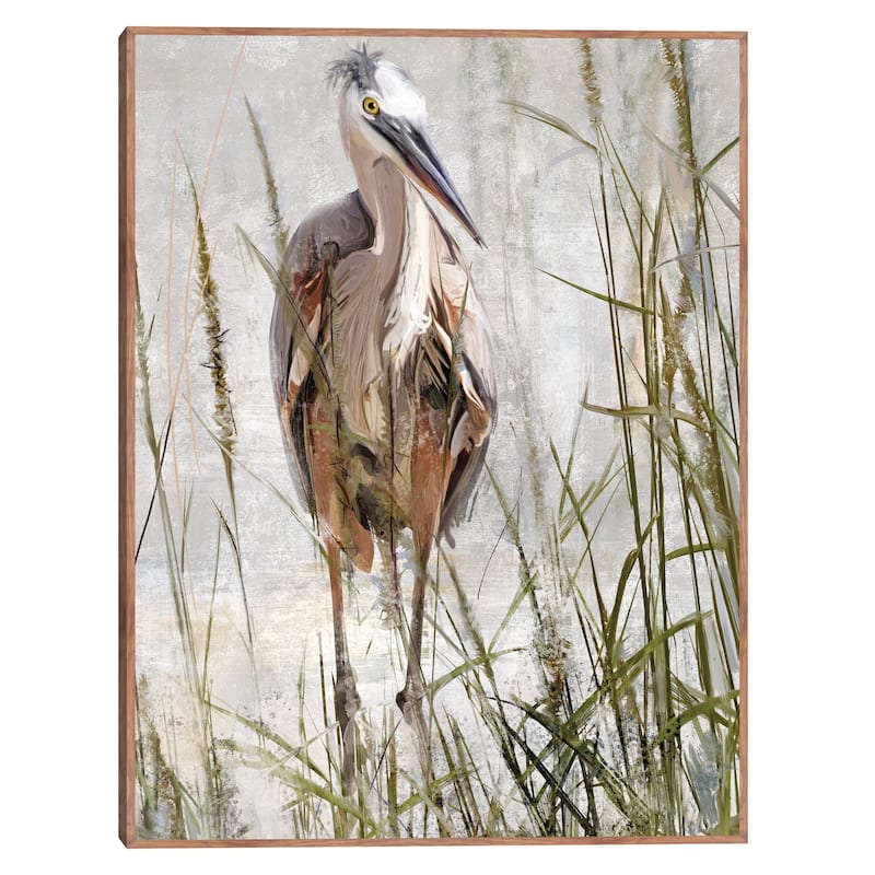 Blue Heron Portrait By Studio Arts Canvas Art Print