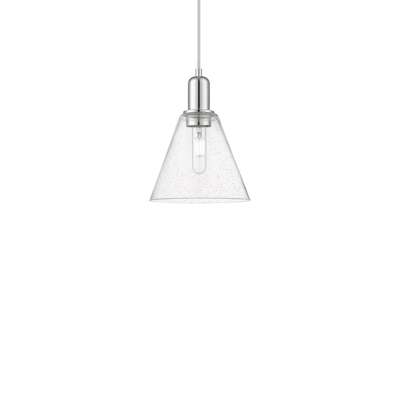 Innovations Lighting 716-1P-11-8 Berkshire Glass Pendant Berkshire - Polished Chrome / Seedy