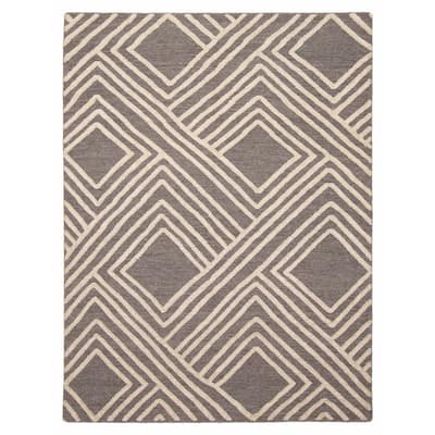 ECARPETGALLERY Hand-knotted Tangier Dark Grey Wool Rug - 5'5 x 7'5