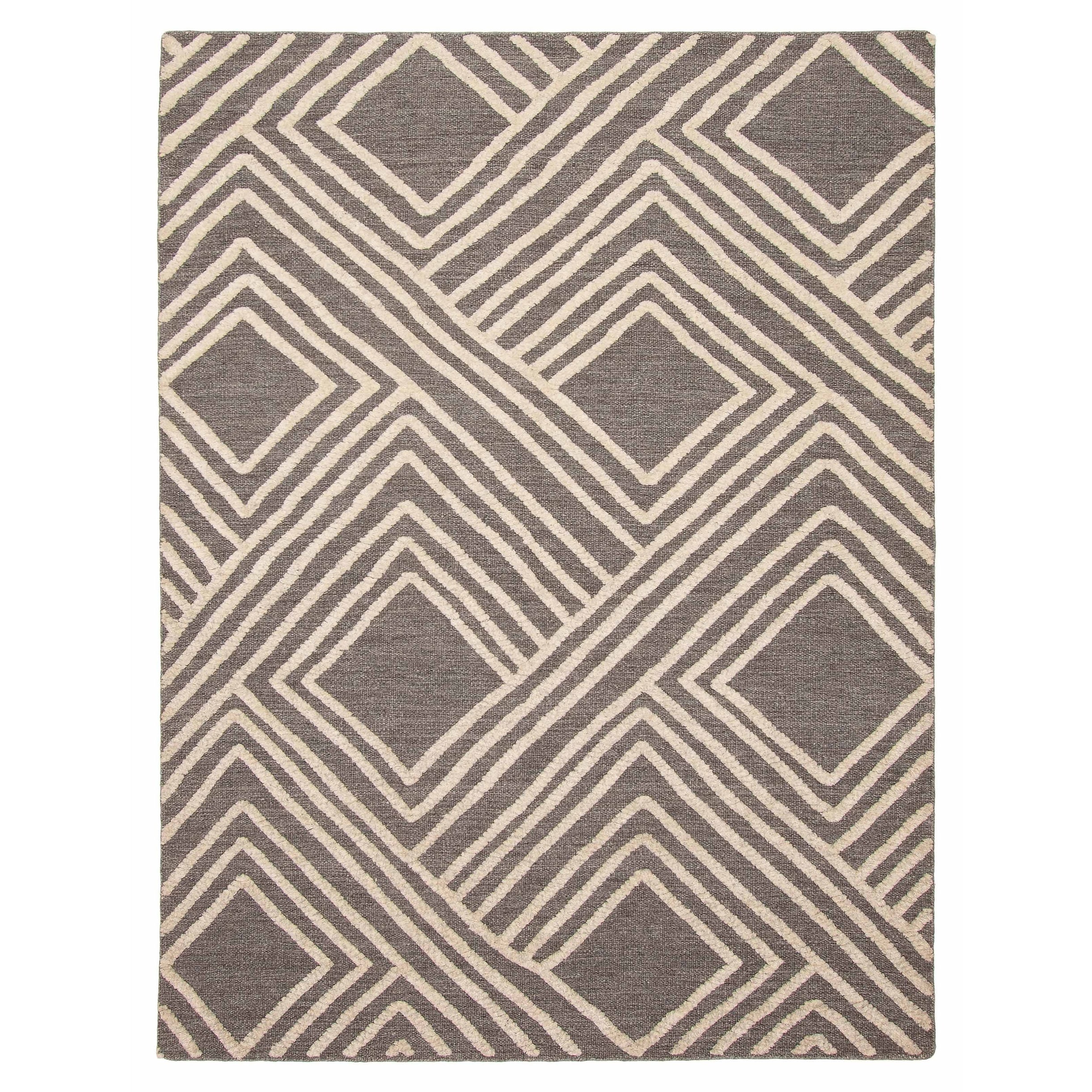 ECARPETGALLERY Hand-knotted Tangier Dark Grey Wool Rug - 5'5 x 7'5