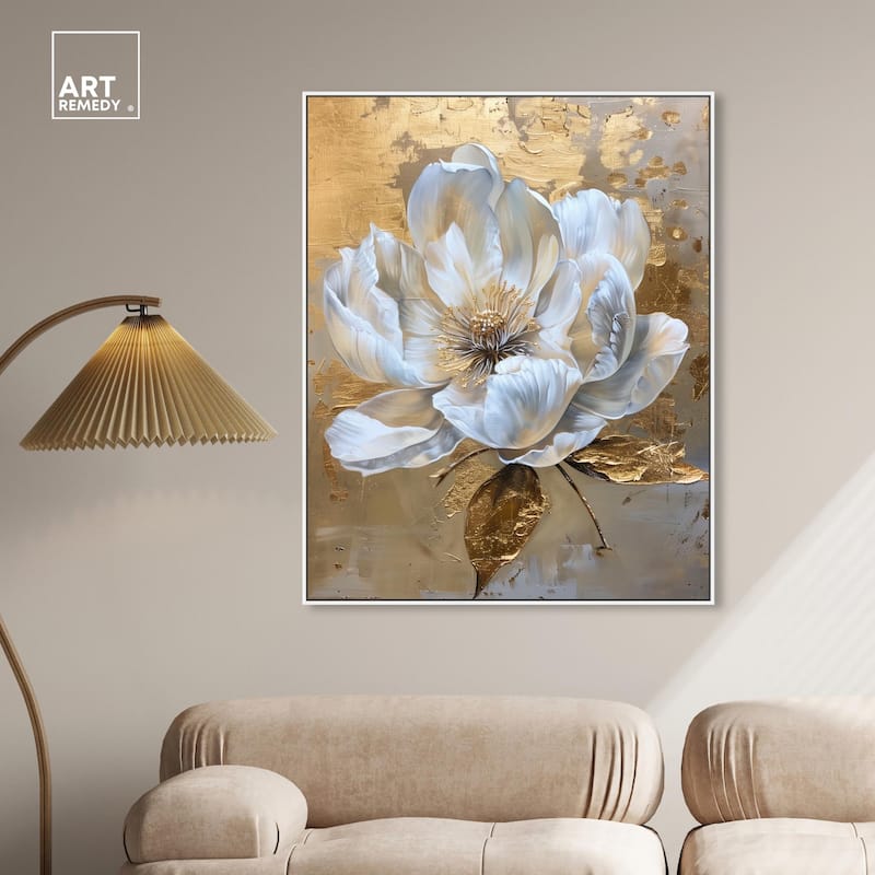 Athenas Flower Canvas Glamorous Feminine Wall Art by Art Remedy