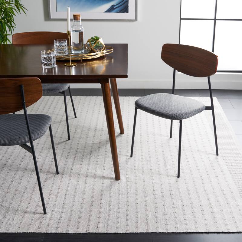 SAFAVIEH Handmade Flatweave Montauk Helena Cotton Rug - 5' x 8' - Light Grey/Ivory