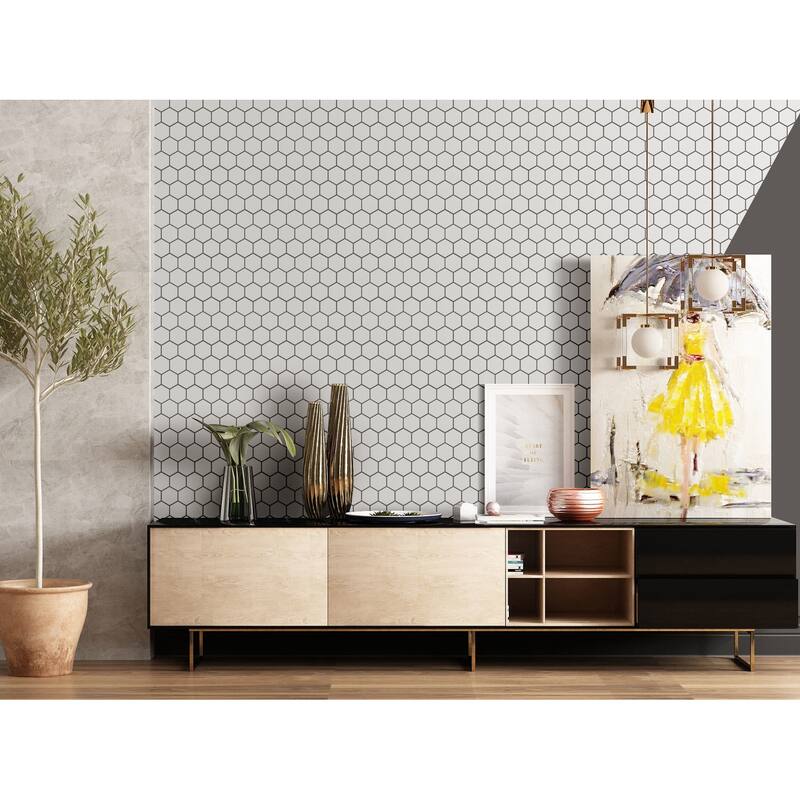 Emser Tile Rezone - 11" x 13" Hexagon Geometric Mosaic Wall Tile -