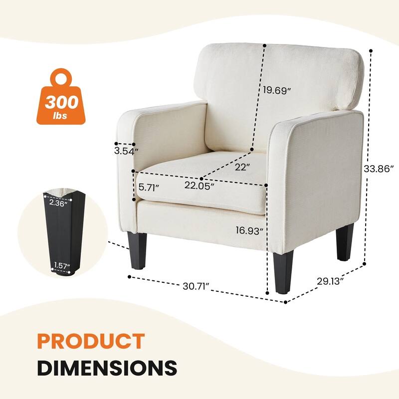 Accent Chair for Living Room Chairs Reading Chair for Bedroom Arm Chair Modern Accent Chairs for Apartment, Waiting Room