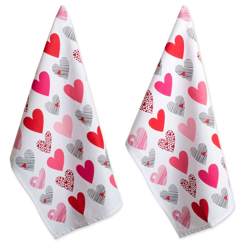 DII Valentine's Day Printed Dishtowel (Set of 2) - Hearts Collage