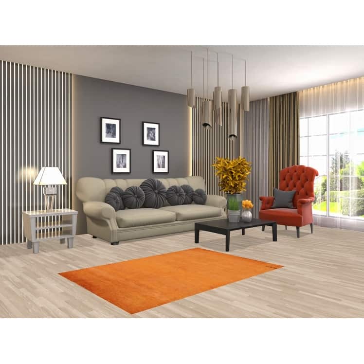 Modern Gabbeh Oriental Rug Handmade Accent Wool Carpet - 3'4"x 4'10"