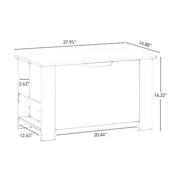 RiverRidge Kids Toy Box Playroom Storage Chest with Side Bookracks - White