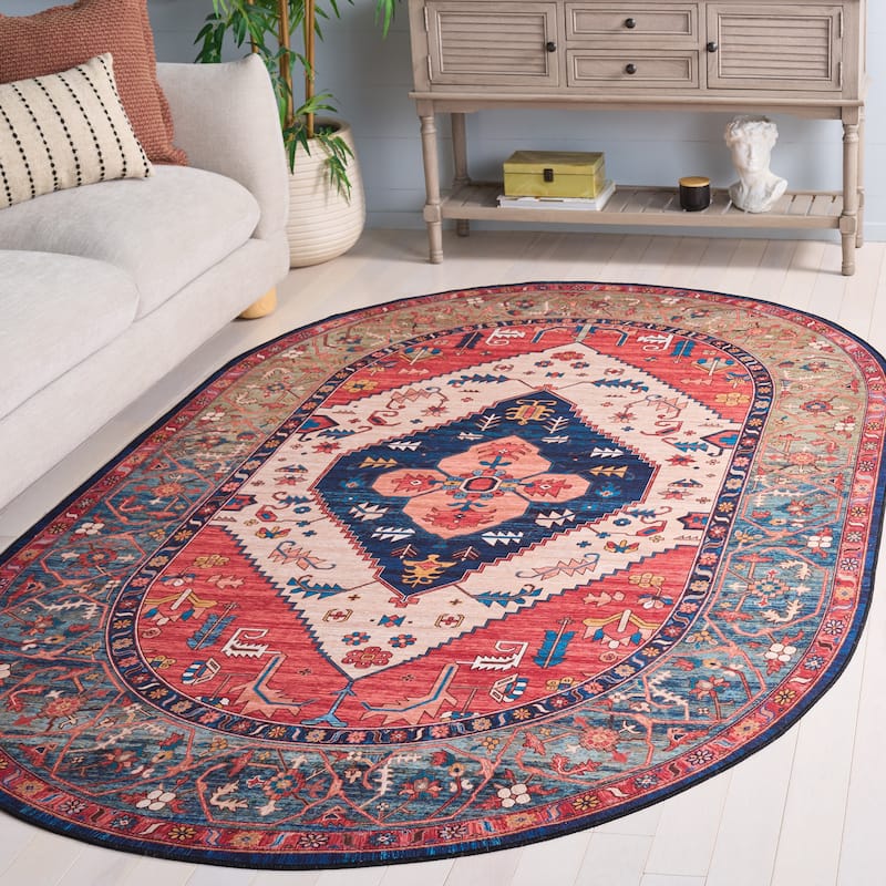 SAFAVIEH Tucson Machine Washable Slip Resistant Ozden Traditional Rug