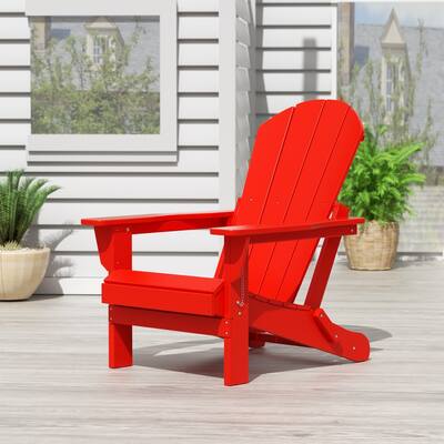 Polytrends Laguna Fade Resistant All Weather Outdoor Patio Folding Adirondack Chair
