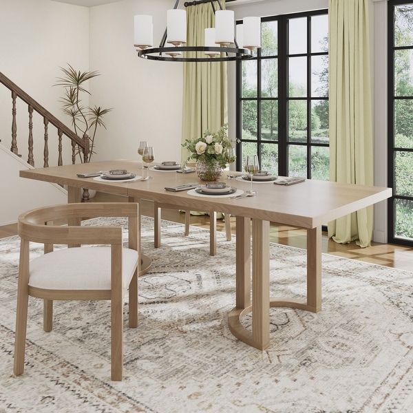 Kenneth Modern 95 Inch Dining Table with U Shaped Trestle Base by Christopher Knight Home Black
