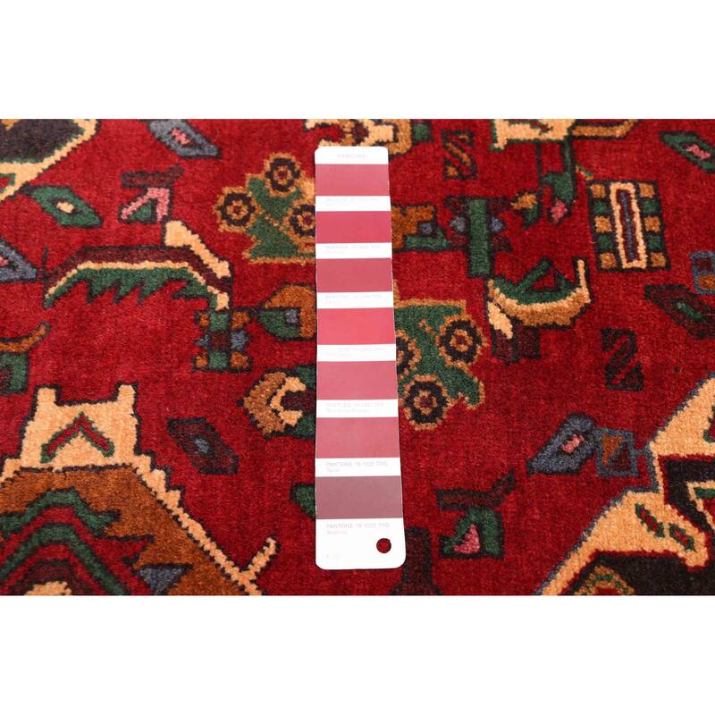 ECARPETGALLERY Hand-knotted Teimani Dark Red Wool Rug - 4'0 x 7'0