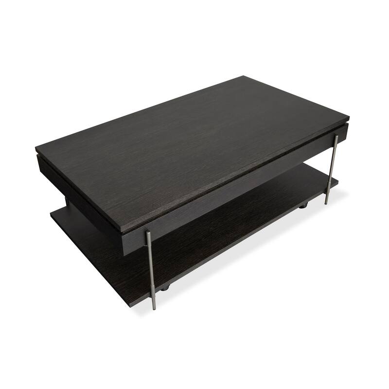 Magnussen Home Spencer Dark Briarsmoke Lift Top Storage Cocktail Table with Casters - 50''W x 28''D x 18''H