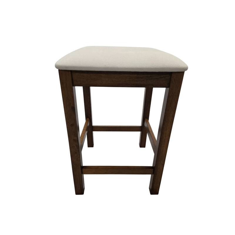 Upholstered Backless Counter Stools - 24.25" - Brown and White - Set of 2