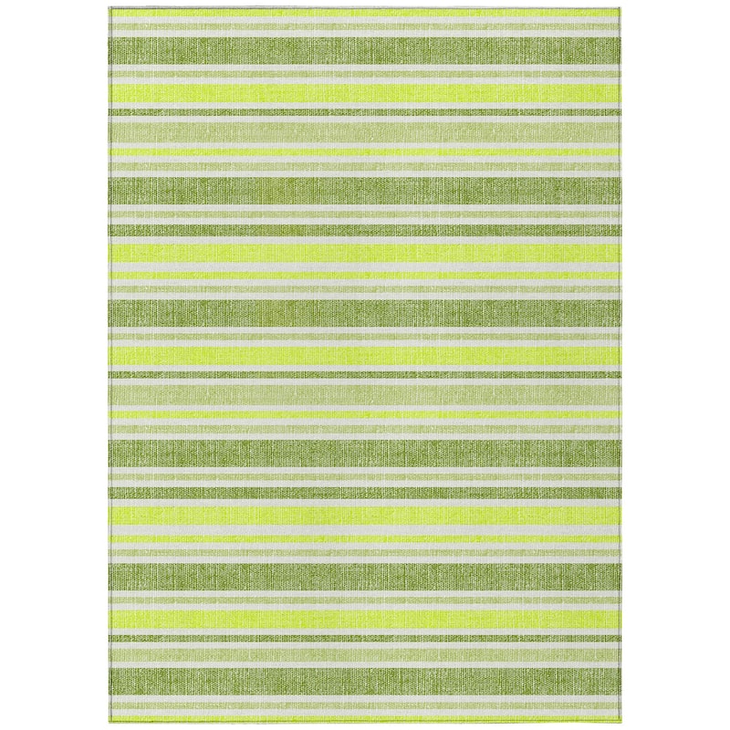 Machine Washable Indoor/ Outdoor Multi Cabana Stripe Chantille Rug