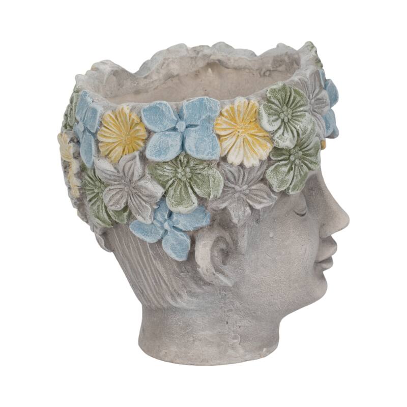 Unique Bust Style Resin Planter or Flower Pot with Crown Detail