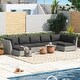 preview thumbnail 6 of 19, Corvus Oreanne 7-piece Patio Rattan Sectional Conversation Set