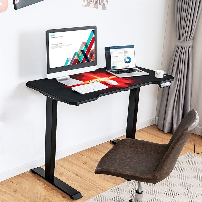 Electric Standing Gaming Desk Sit to Stand Height Adjustable Black ...