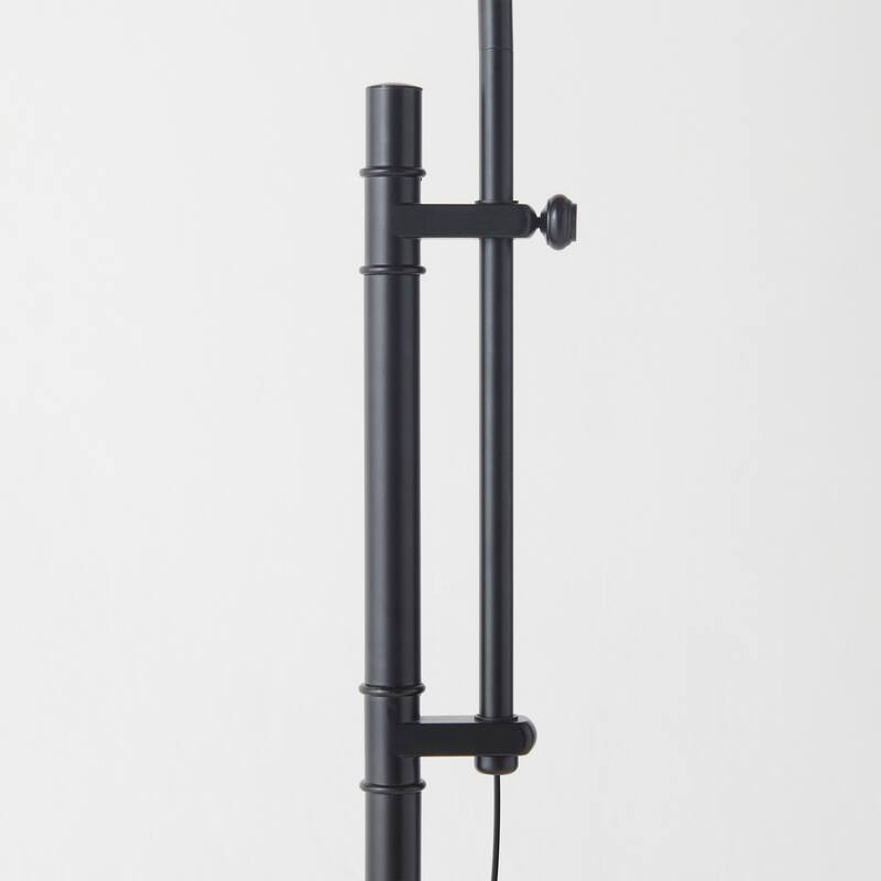 Brightech Austin 69 in. Classic Black Mid-Century Modern Height Adjustable LED Floor Lamp with Clear Glass Bowl Shade
