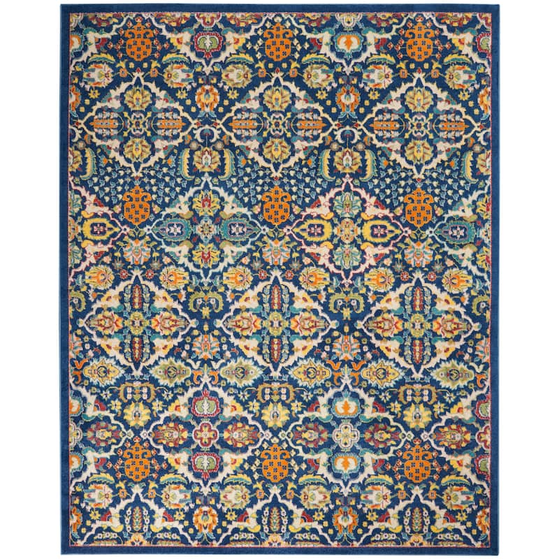 Nourison Allur Contemporary Boho Floral Medallion Area Rug - 7' x 10' - Navy/Multicolor