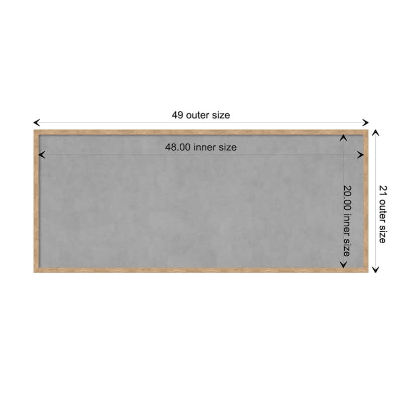 Amanti Art Imprint Light Bronze Framed Magnetic Board - Board Size 48x20