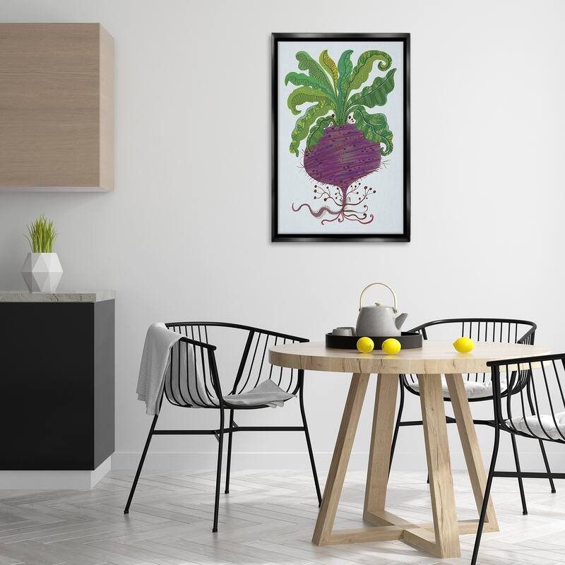 Stupell Stylized Beetroot Vegetable Framed Floater Canvas Wall Art Design By Kay Widdowson