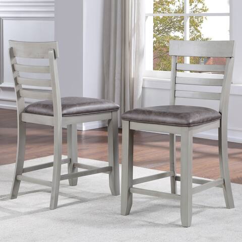 The Gray Barn Hasbrook Ladder Back Farmhouse Counter Chair - Set of 2