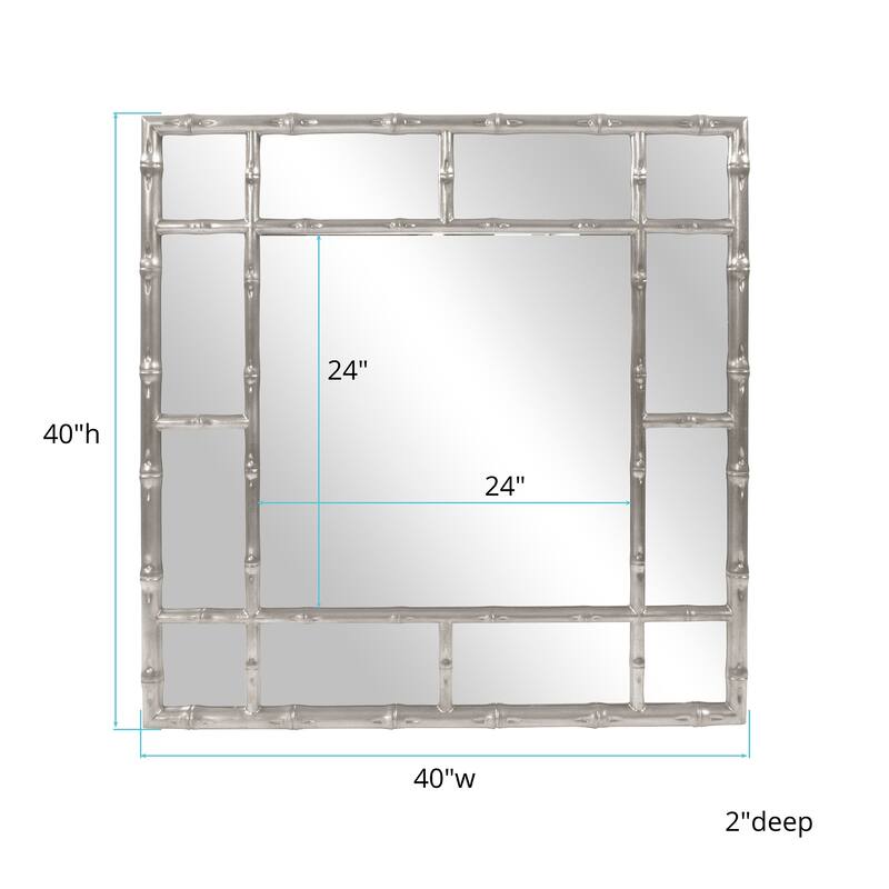 Allan Andrews Square Bamboo Framed Wall Mirror - 40" x 40"