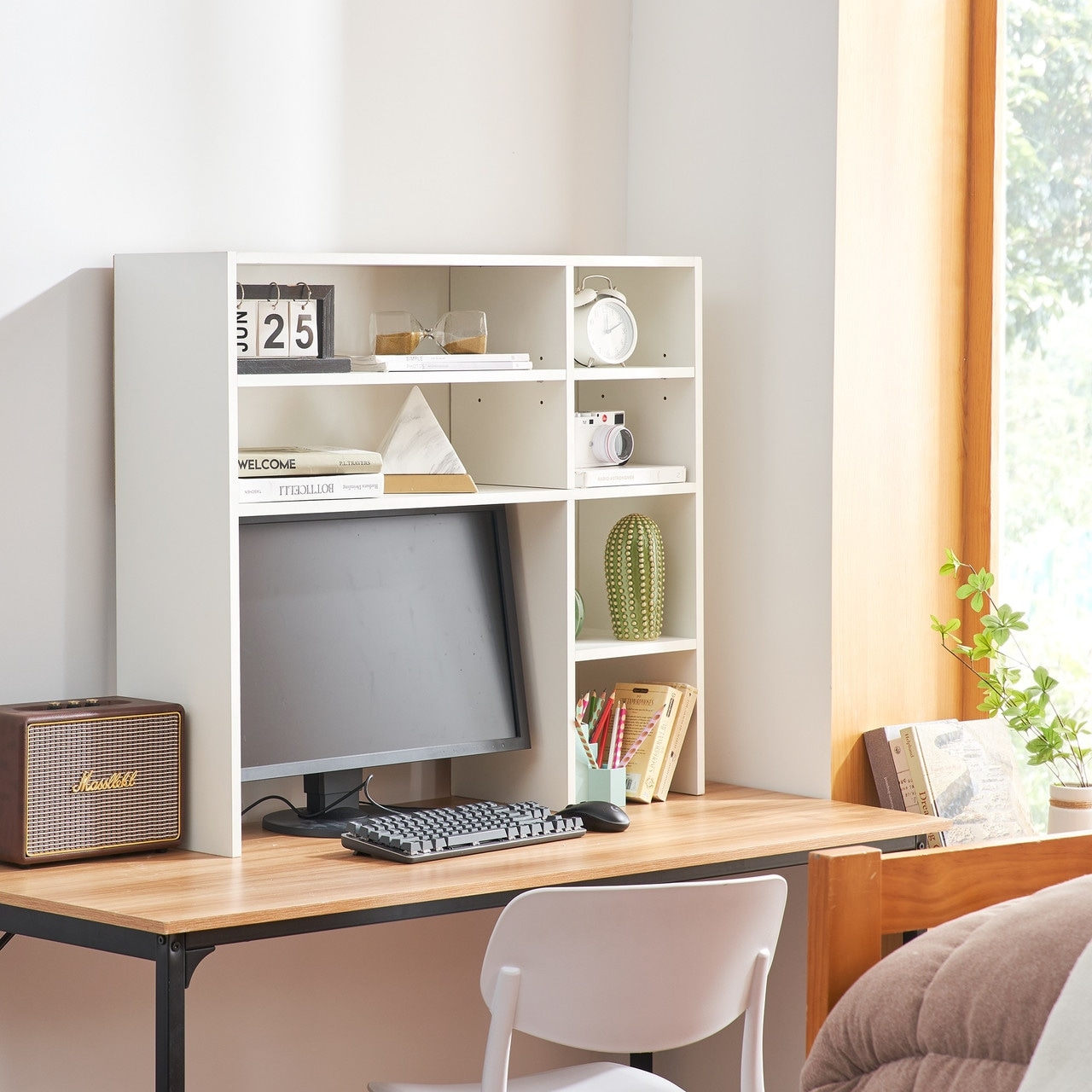 Yak About It® EXTRA Shelves Dorm Desk Bookshelf - White - On Sale