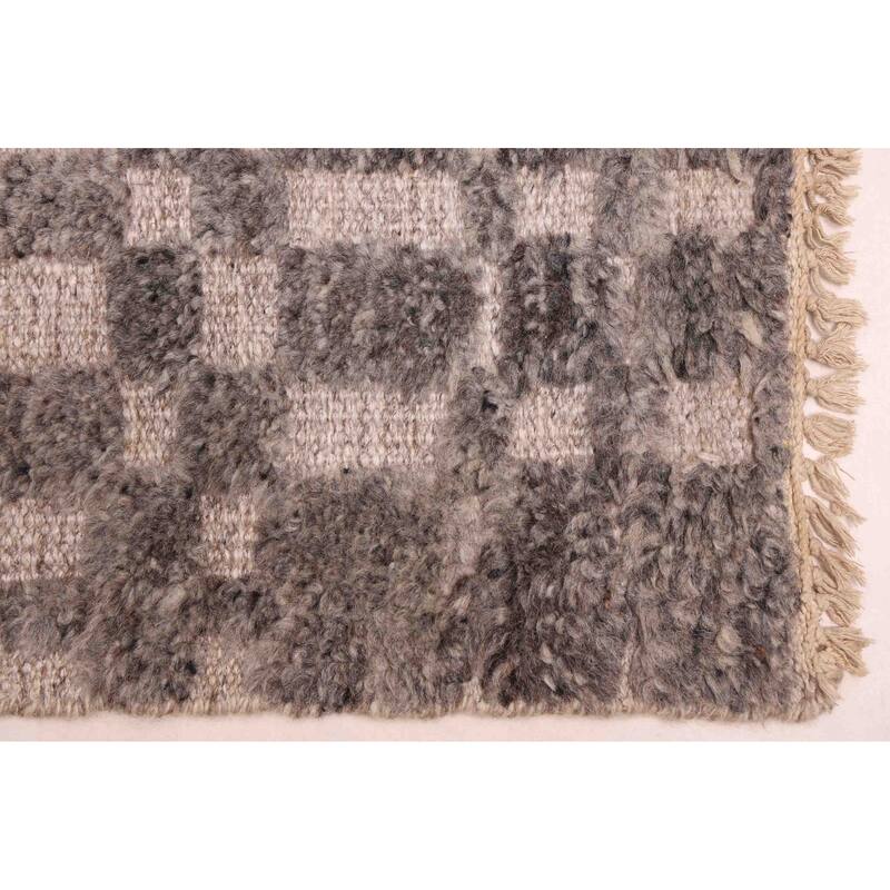 ECARPETGALLERY Hand-knotted Tangier Dark Grey Wool Rug - 7'11 x 10'10