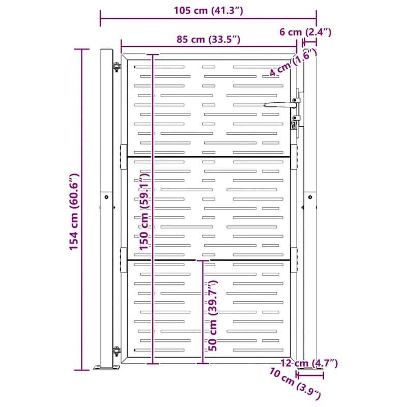 vidaXL Garden Gate Corten Steel Square Design