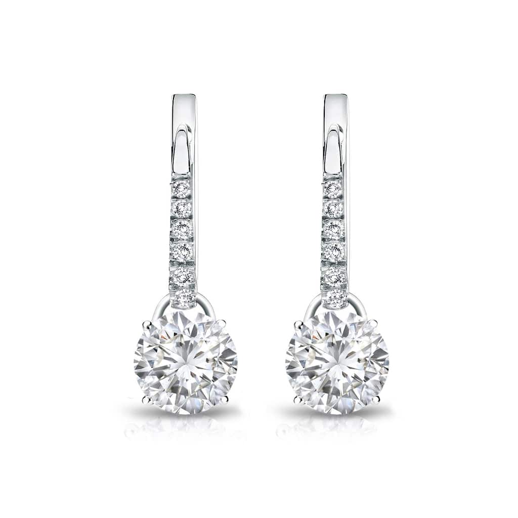 Auriya 1 1/4ctw Round Diamond Dangle Earrings 14k Gold (H-I, SI1-SI2)
