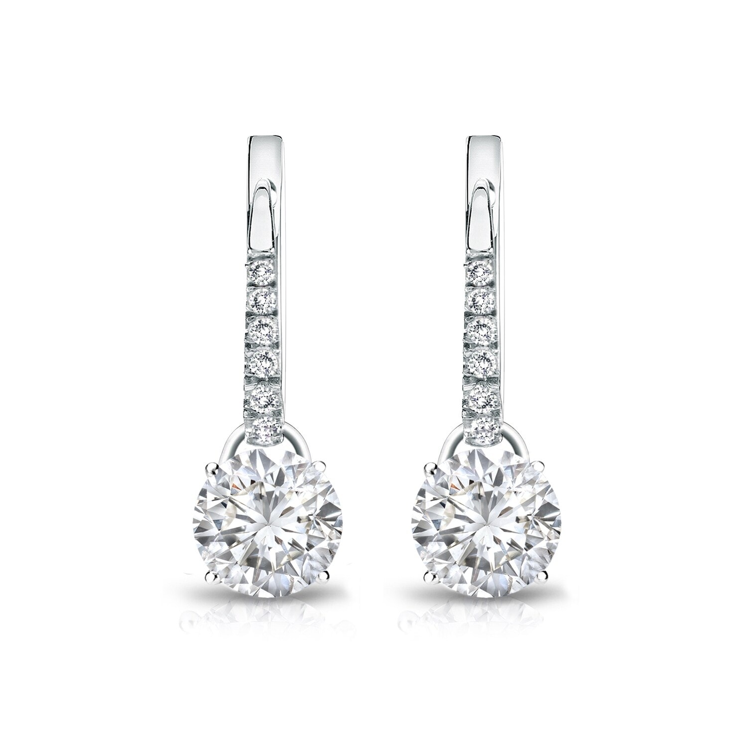 Auriya 1 1/4ctw Round Diamond Dangle Earrings 14k Gold (H-I, SI1-SI2)