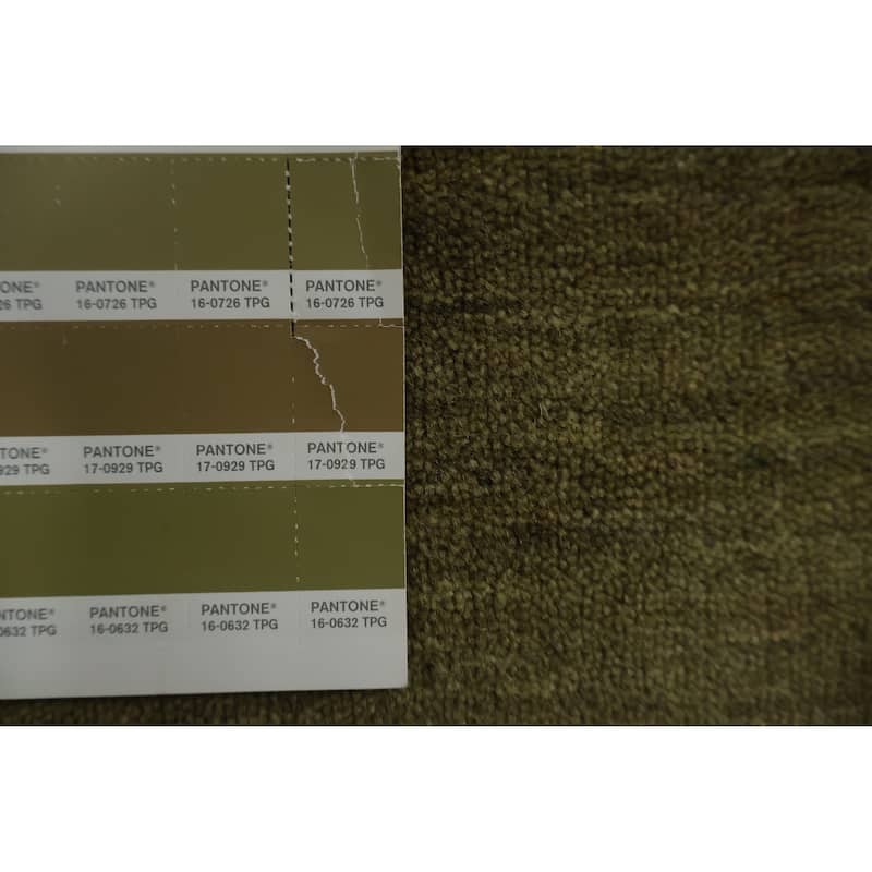 Hand Knotted Oriental 100% Wool Carpet Modern Geometric Green Gabbeh Area Rug - 5' 7'' X 3' 5''